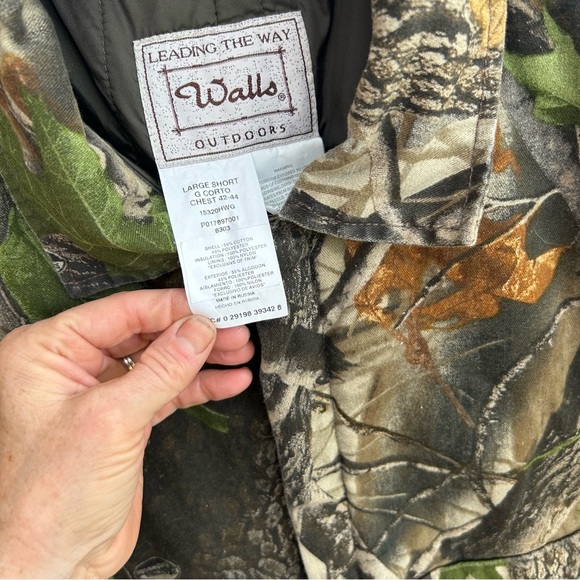 Vintage WALLS Insulated Camo Coveralls Men’s size L Short REALTREE Pattern - Picture 4 of 8